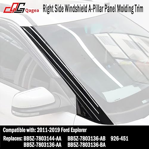 Miniatura 2 de Qagea Moldura para panel de pilar en forma de A para parabrisas  lado derecho del pasajero delantero  Compatible con Ford Explorer 2011-2019