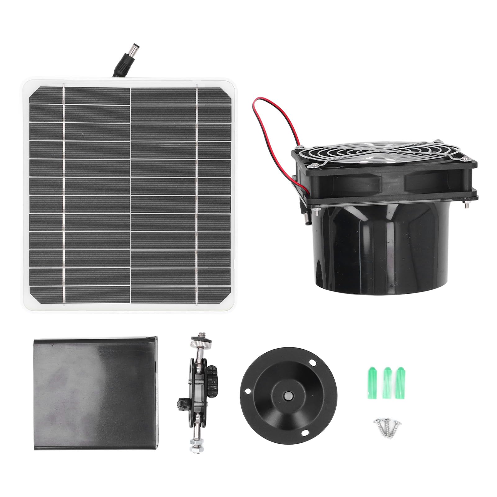 Extractor de Aire con Energía Solar, Kit de Panel Solar de 50 W y 12 V con Ventilador de Ventilación de 6,5 Pulgadas, Red Protectora, para Exterior, Almacén, Cobertizo, Cocina,