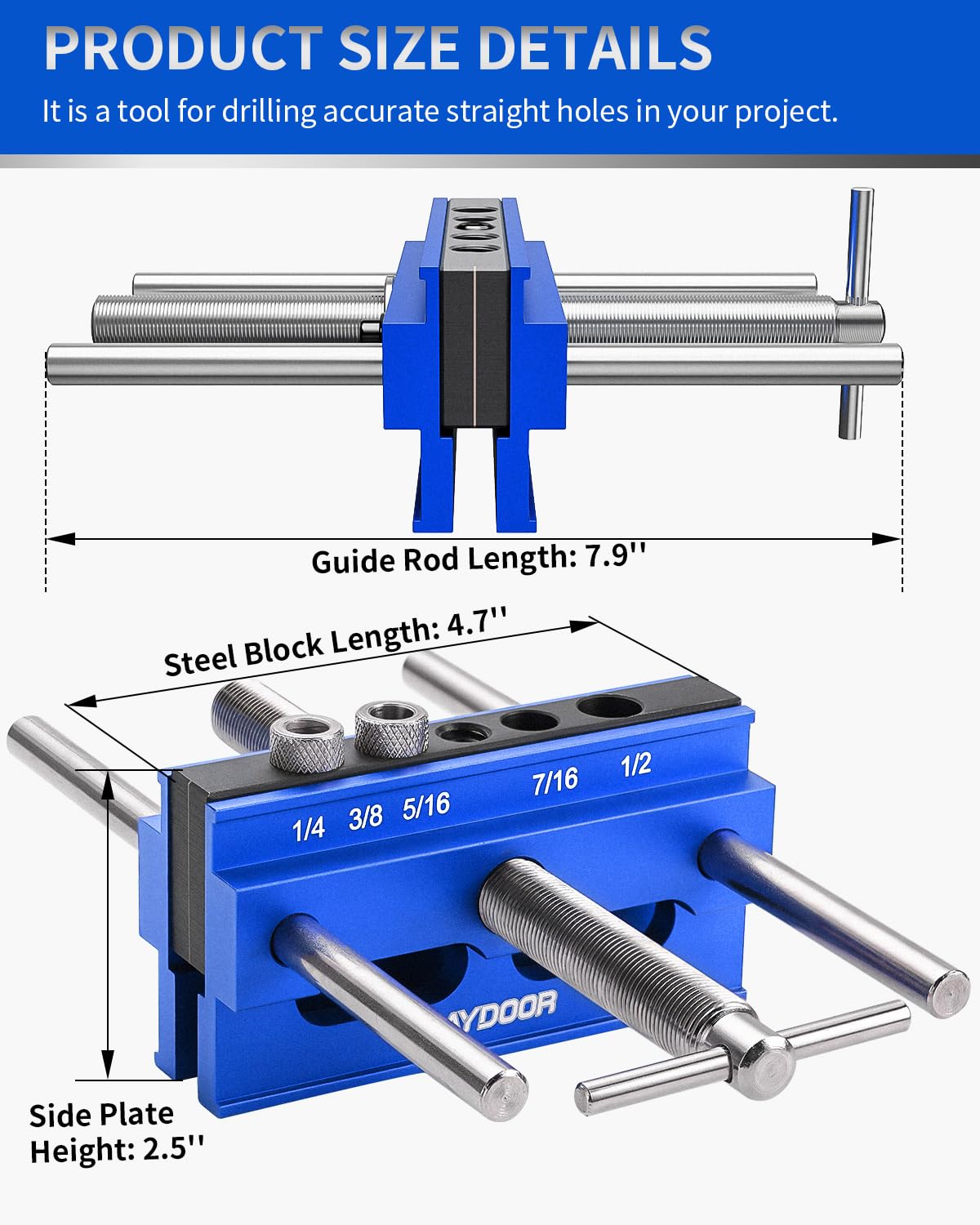 DAYDOOR 6.7 Self Centering Dowel Jig, Wide Capacity Jamaica