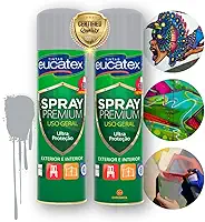 2 Tinta Spray P/Pintar Moveis Metal Plastico Mdf Eucatex (CINZA CLARO)