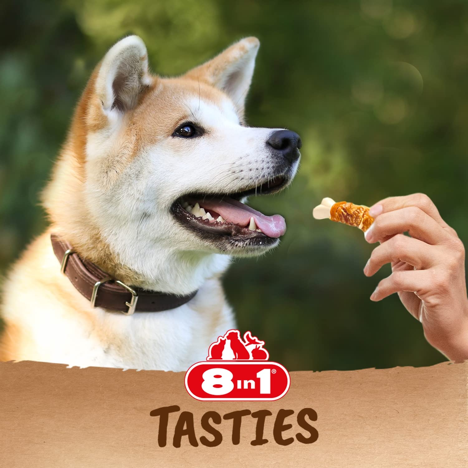 8in1 Tasties Calcium Bones - Ossa di calcio - Piccole ossa di calcio avvolte nel petto di pollo, 85