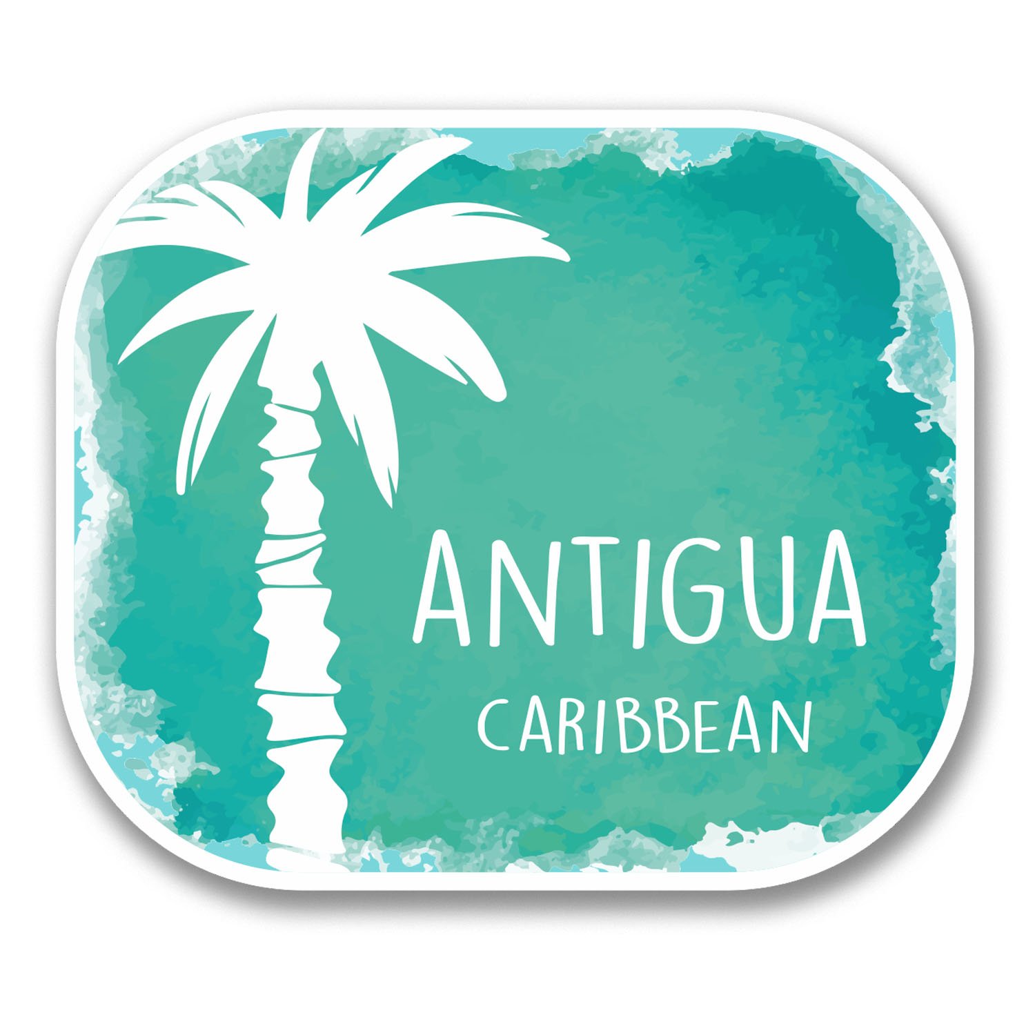 Destinationvinyl Multi 2 X 10Cm Antigua Caribbean Vinyl Decal Sticker Laptop Travel Luggage Label #6355 (10Cm Wide X 8.5Cm Tall)