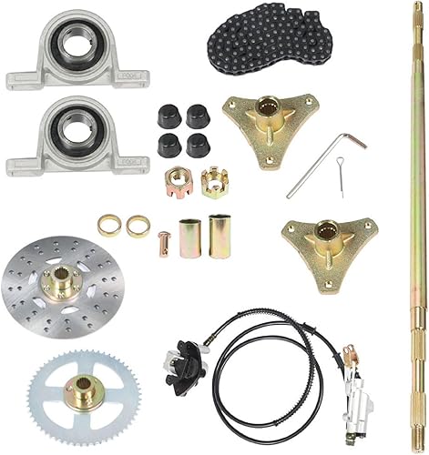 labwork Kit de eje vivo trasero de 29 pulgadas29.134 in con conjunto de freno y reemplazo de cadena para Drift Trike Go Kart 50cc 70cc 90cc ATV Quads