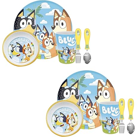 Bluey 5-Piece Dinnerware Set: The Perfect Dish Set for Your Little Bluey Fan