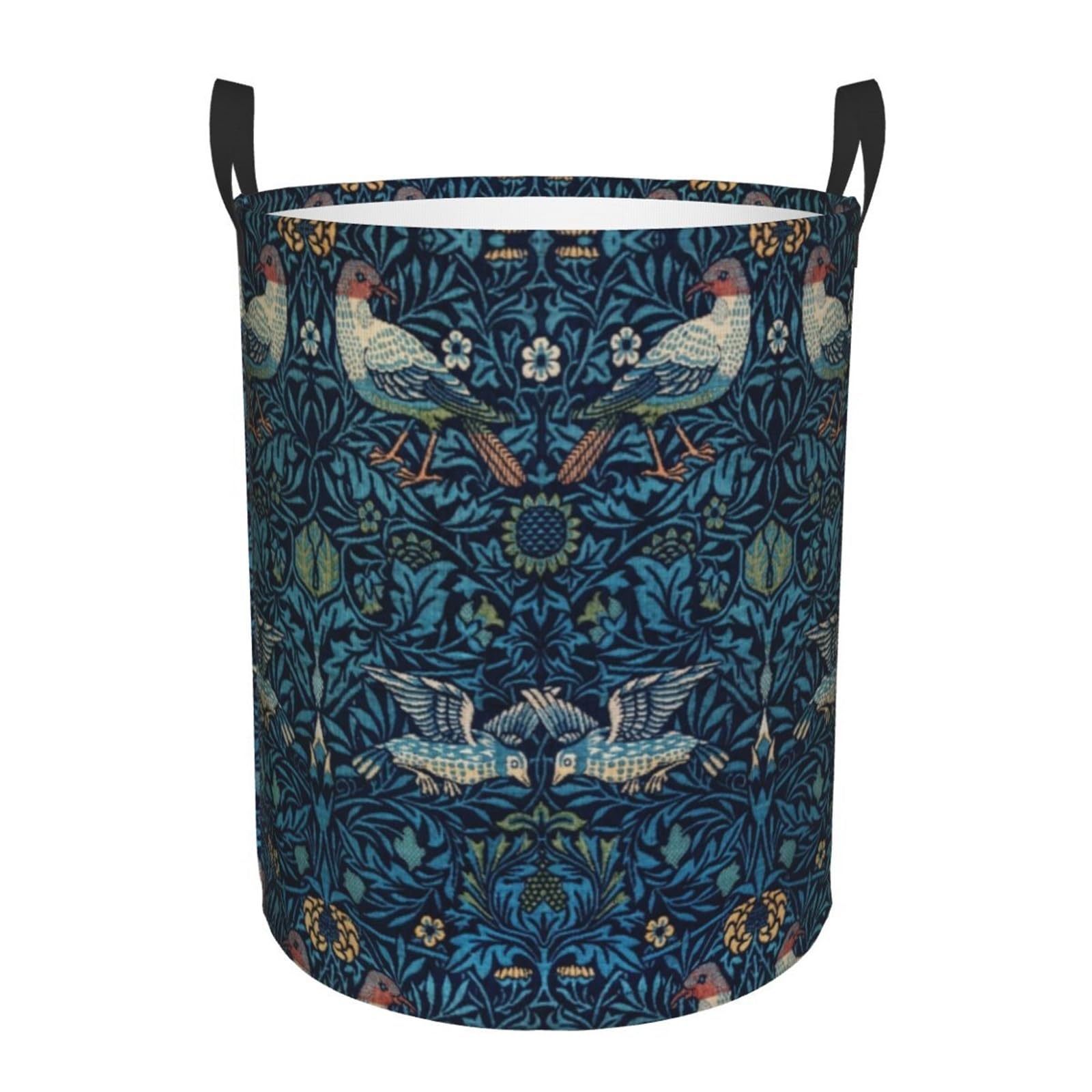 Fabric laundry hamper Laundry Basket Collapsible Floral Textile Pattern Hamper Organizer Storage Bins for Family(Color24,42x34 cm)