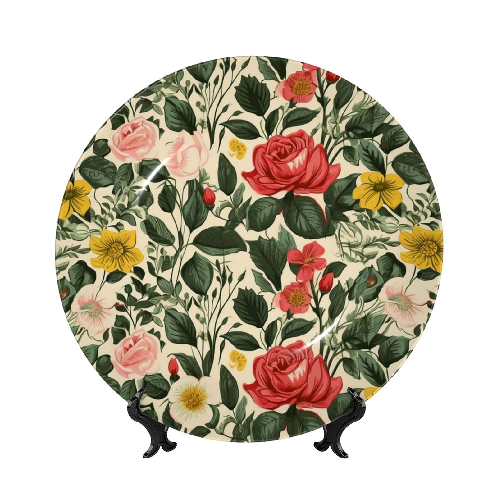 Assiette en porcelaine anglaise rose de 17,8 cm faite à la main chic