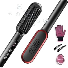 TYMO Haargl tter B rste - Schnelles Gl tten Ionen Gl ttb rste Anti-Frizz 9 Temperatureinstellungen LCD-Bildschirm Schnelle Aufheizung Verbr hungsschutz Schwarz