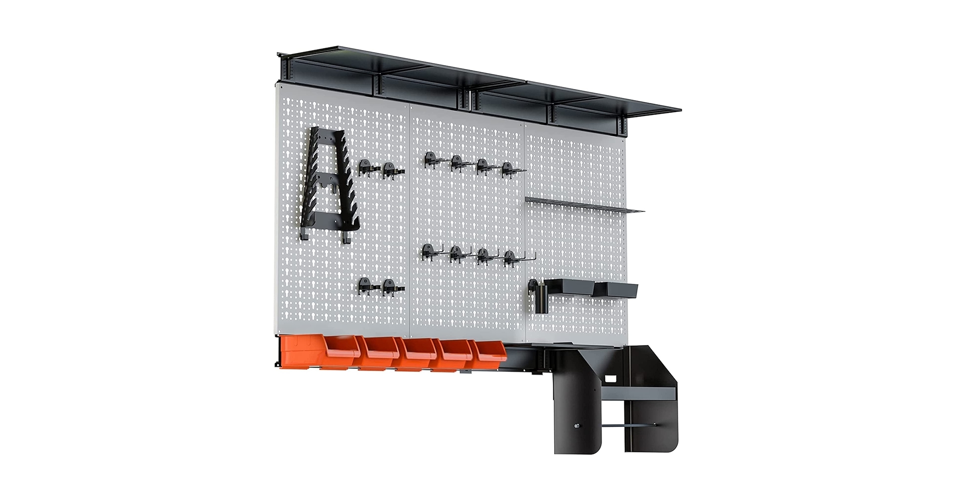 TORACK Pegboard Wall Organizer 4 ft. Garage Metal Pegboard