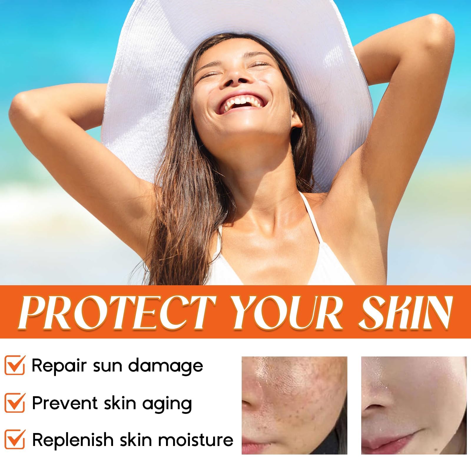 Crema Solare Viso SPF 100, Protezione Solare 100 SPF, Una Crema Solare Idratante, Waterproof, Non Grasso, Forte Protezione UVA/UVB, per Corpo e Viso Difesa