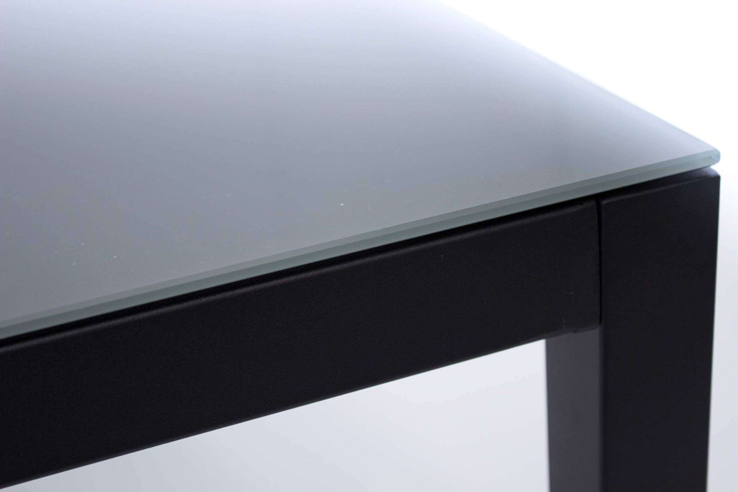 AVANTI TRENDSTORE - Sedico - Tavolo da giardino, in metallo nero con superficie in vetro grigio. Disponibile in 2 diverse misure. (LAP 150x72x90 cm)