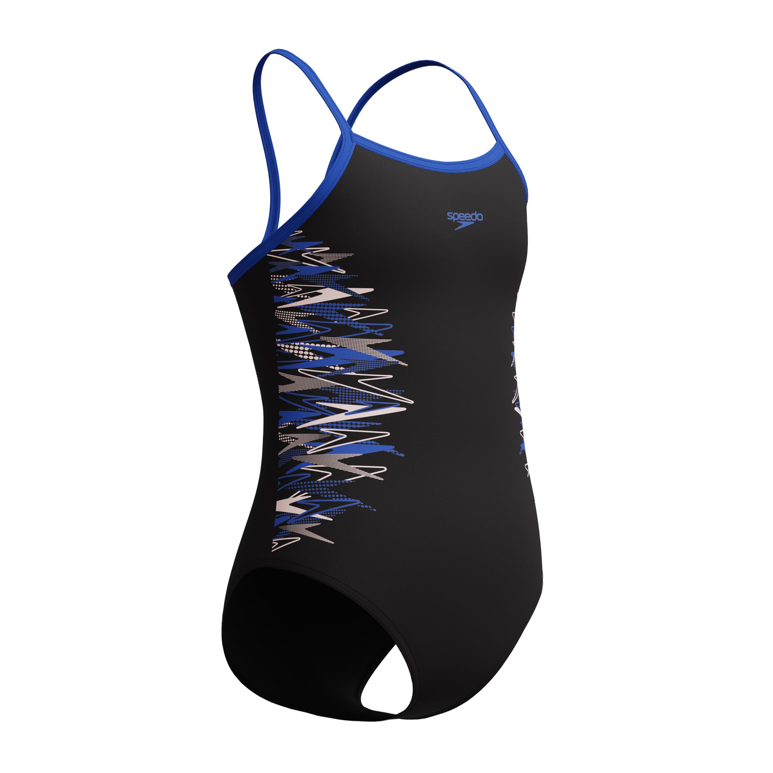 Speedo Placement Badeanzug für Mädchen, schmaler Riemen, Muscleback, Anthrazit/Saphir