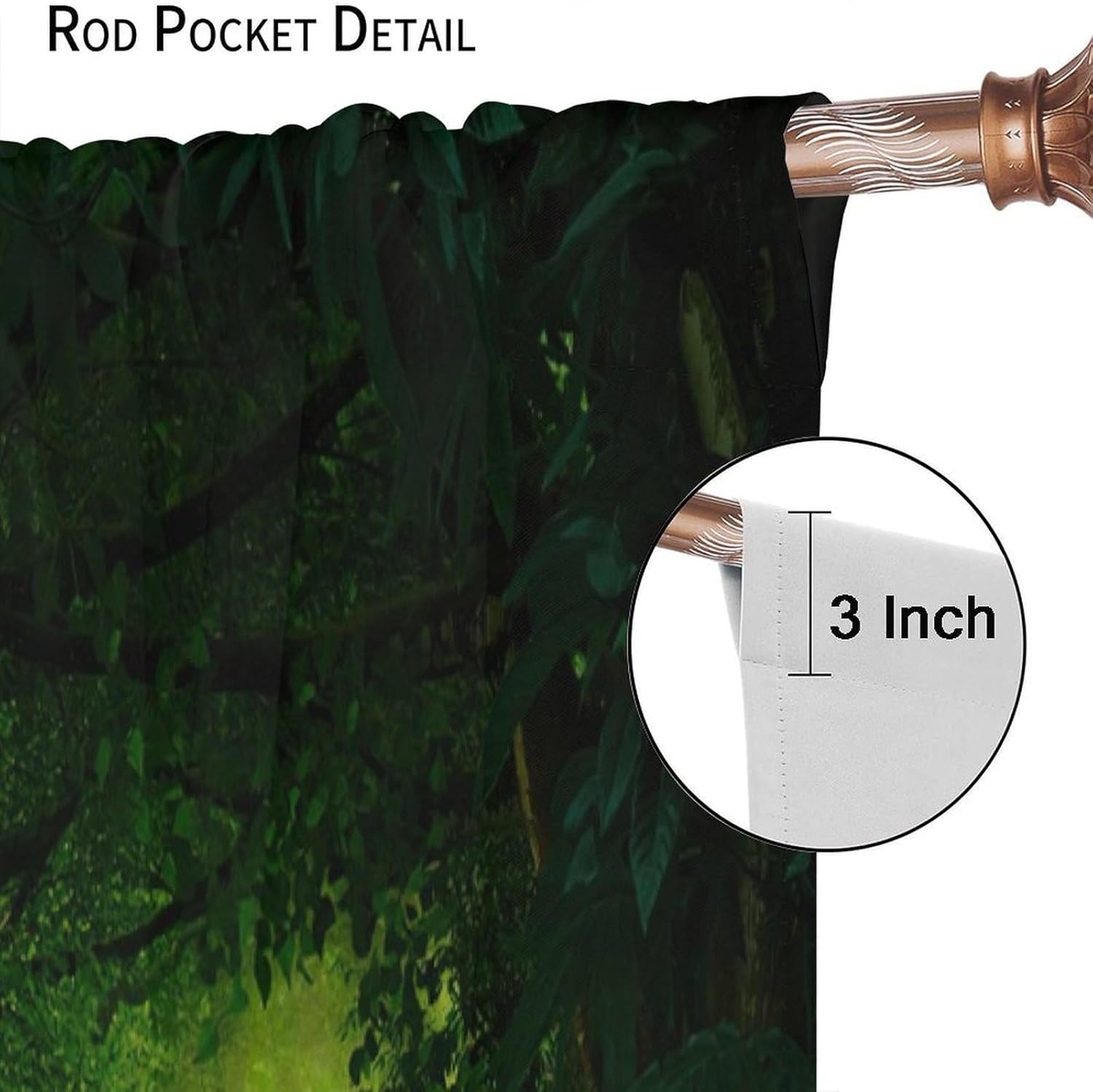 Fantasy Forest Tree Blackout Window Curtains, Mystic Nature Tree Landscape Scenery Theme Print Window Drapes, for Living Room Bedroom 21(W)*45(L) 2 Panels