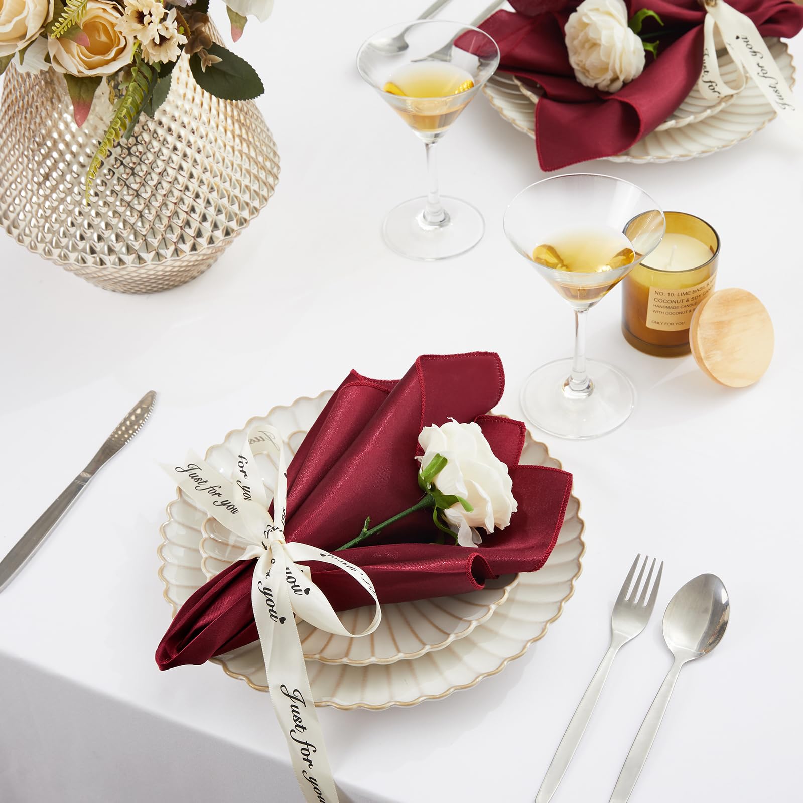 Serviettes De Table 60x60 12 Serviettes En Tissu SYSUII 60x60cm - Réutilisables Et Lavables Pour Mariage, Anniversaire, Noël (Bordeaux) Serviettes Lavables Machine