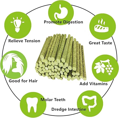 Miniatura 3 de Timothy - Juguetes de conejo, palo de heno Timothy para conejillo de indias, juguete para masticar conejos, juguetes para moler dientes, hámster,