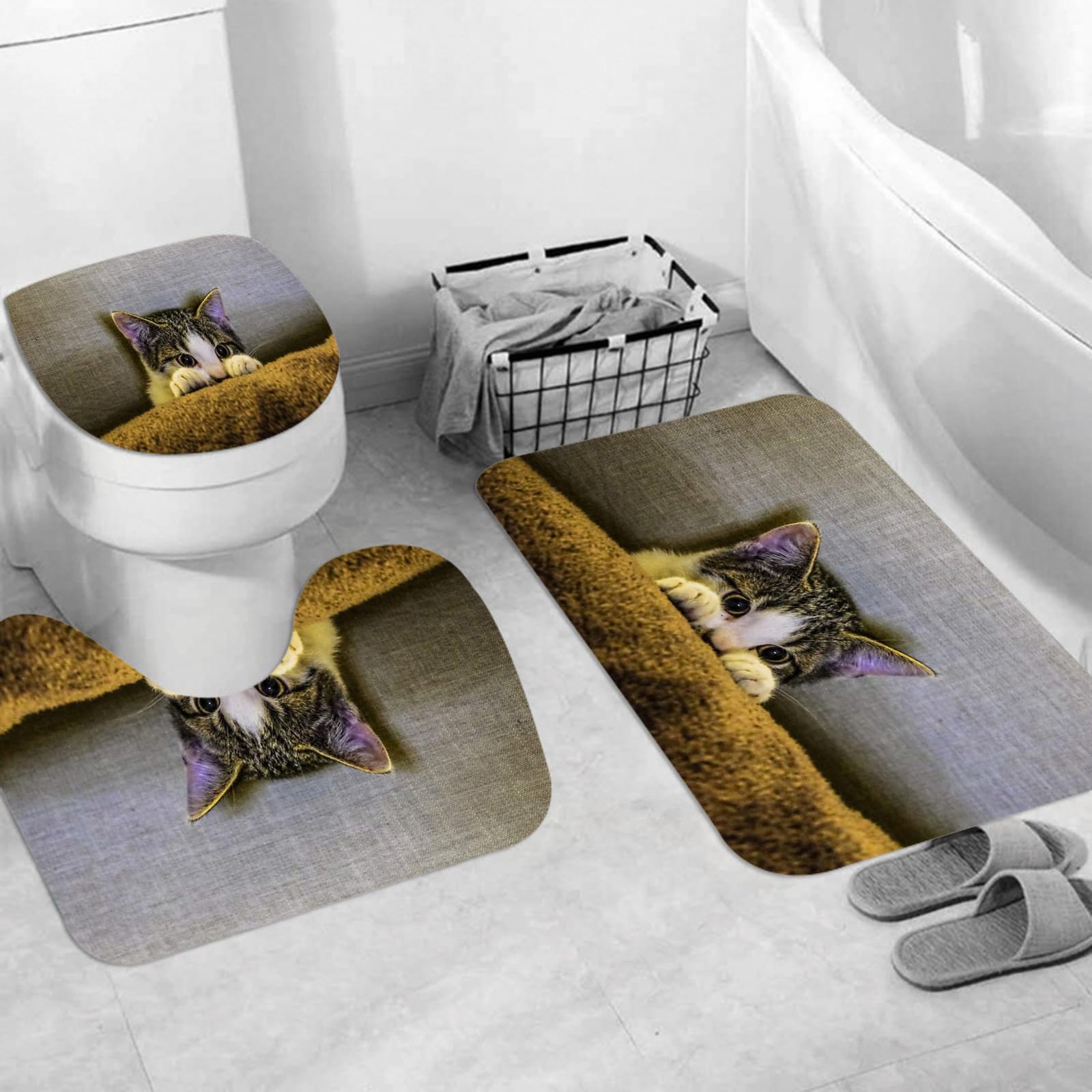 Tappetino Da Bagno A Forma Di L, Antiscivolo E Assorbente, Lavabile, Per Angoli Doccia E Vasche - Misura 80x80 Cm, Colore Nero