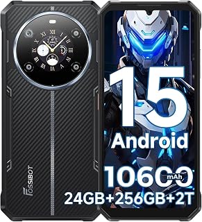 FOSSiBOT F109S Rugged Phone Unlocked: 24GB RAM+256GB/2TB, Android 15, 10600mAh Battery, IP68/IP69K, Dual Display 4G Dual SIM