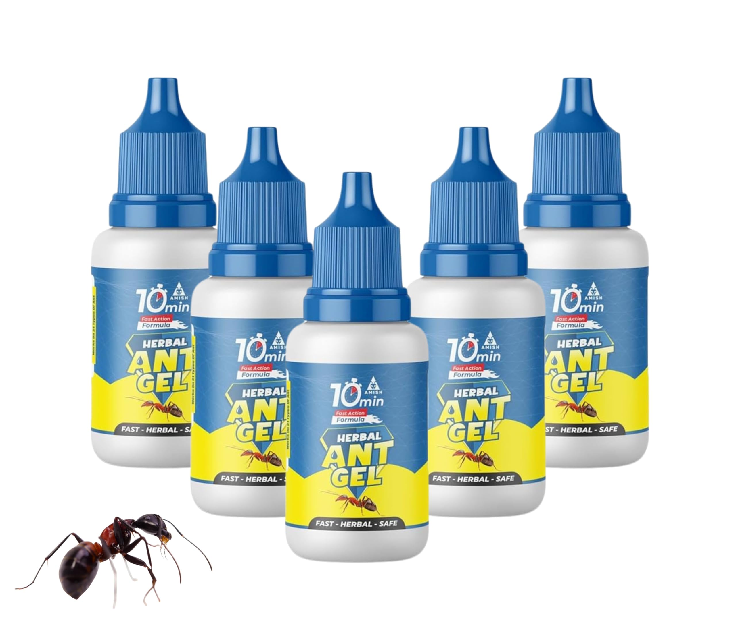 Amish A Herbal Ant Gel Pack of 5 | 10 Minutes Formula |Removes Entire Ant Infestation| Powerful Ant Repellent for Home | 100% Organic & Chemical Free Ant Gel Bait for Home Kitchen Office Garden-image-8