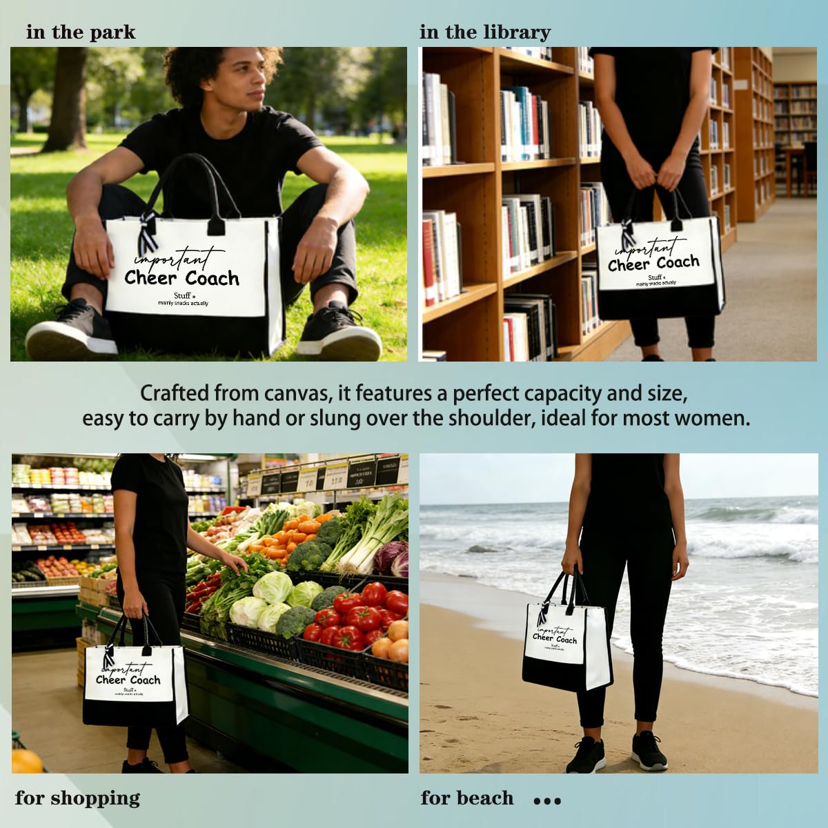 Professional Title Tote Bags for Women Important Stuff Tote Bag for Work Office Commuting