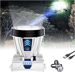 Flashstar Super Bright Rechargeable High Power Headlamp, Outdoor LED Headlamp Rechargeable Powerful Hands-Free Portable Head Lamps Waterproof for Camping Running (White Light, 40LEDS)