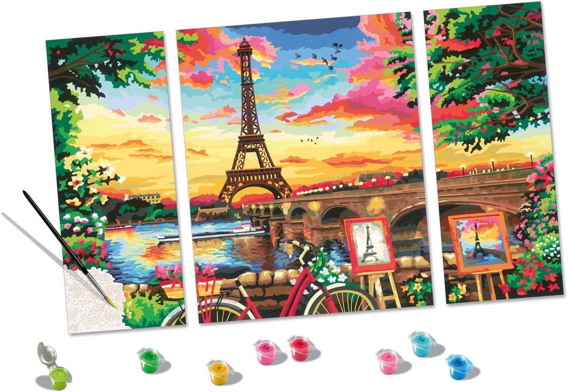 Ravensburger CreArt Paris Reflections Paint by Numbers Kit for Adults - 20134 - Painting Arts and Crafts for Ages 14 and Up