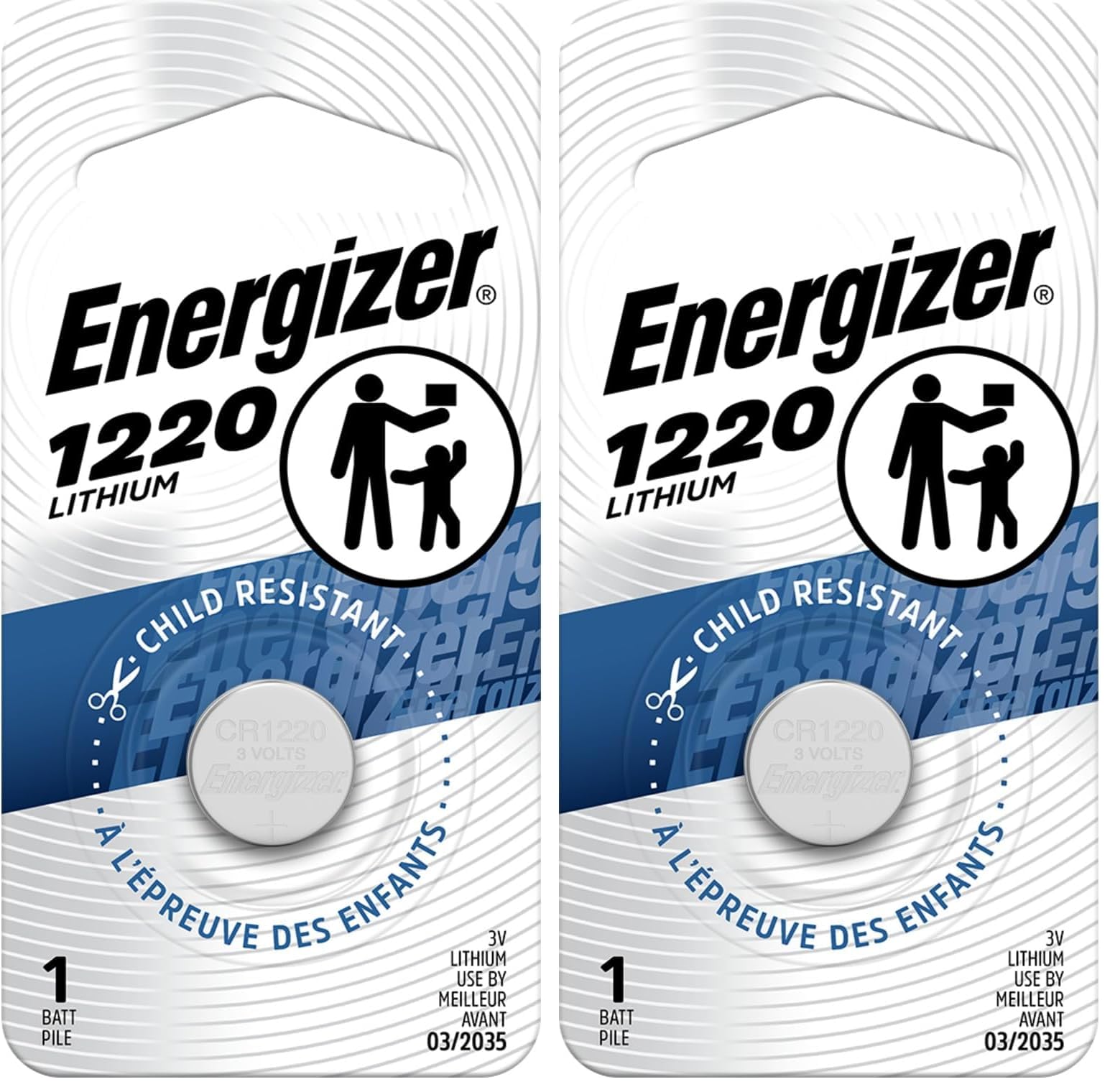 Energizer 1220 Lithium Coin Battery, (Pack of 2)