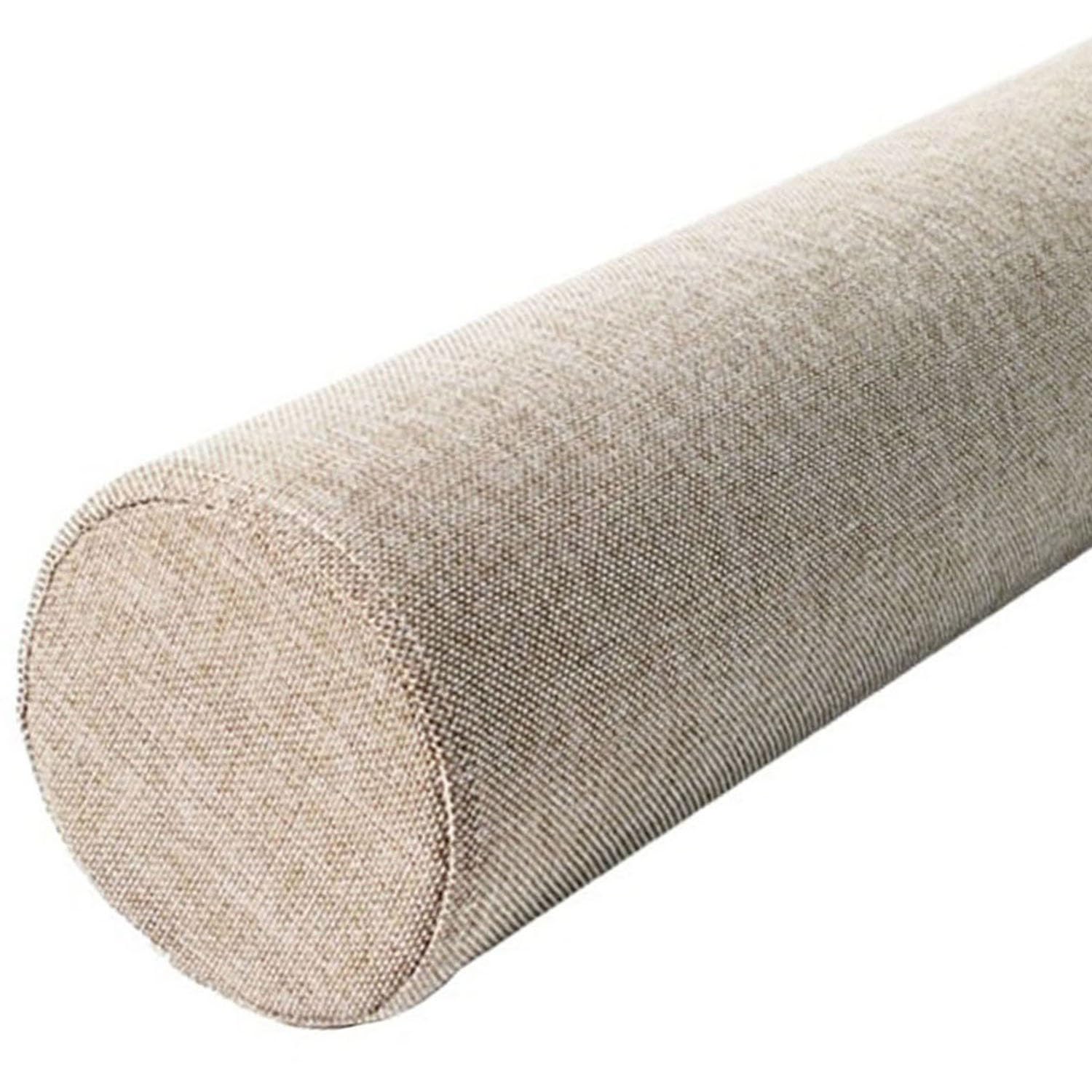 Odaima Cylindrical Pillow Cushion,Round Cervical Roll Bolster Pillow,Cervical Neck Roll Pillow Linen Covers With Zipper Removable,for Head, Neck, Back And Legs(Camel,12cmx90cm)