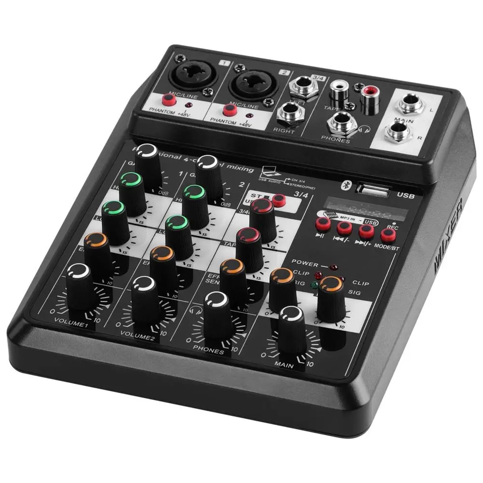 Controlador de DJ, Consola mezcladora de Audio inalámbrica con, micrófono portátil, consola sonido, interfaz USB, mezclador Dj