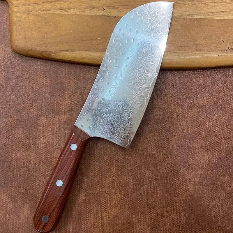 Meat Cleaver,Cleaver Knife Chefs Cleaver Knife 67 Layers Damascus Steel 18cm Blade Sharp Slicing Nakiri Longquan Professional Kitchen Knife Wood Handle