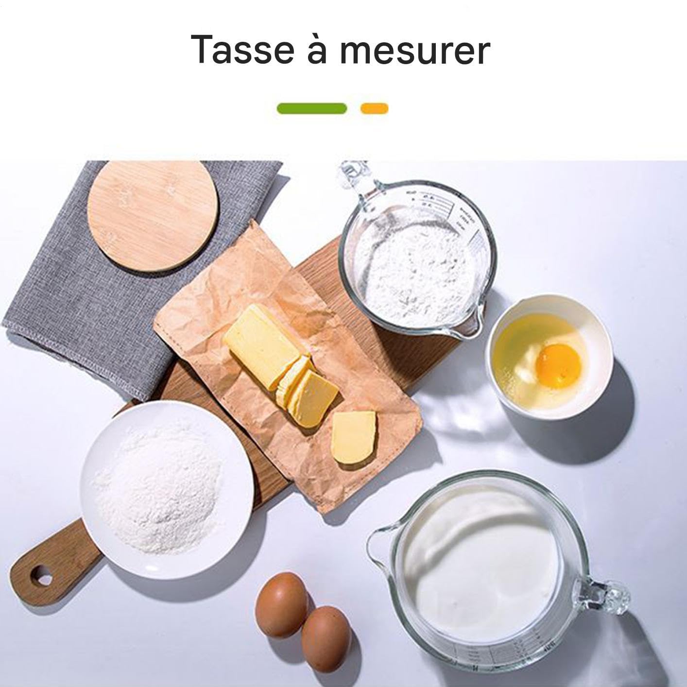 Tasses à Mesurer Alimentaires Verre Mesureur Gradué pour Pâtisserie avec | Ustensiles De Cuisine Allant Au Micro-ondes Avec Couvercle Pour Aliments Liquides Oeufs Cuisson Mélange