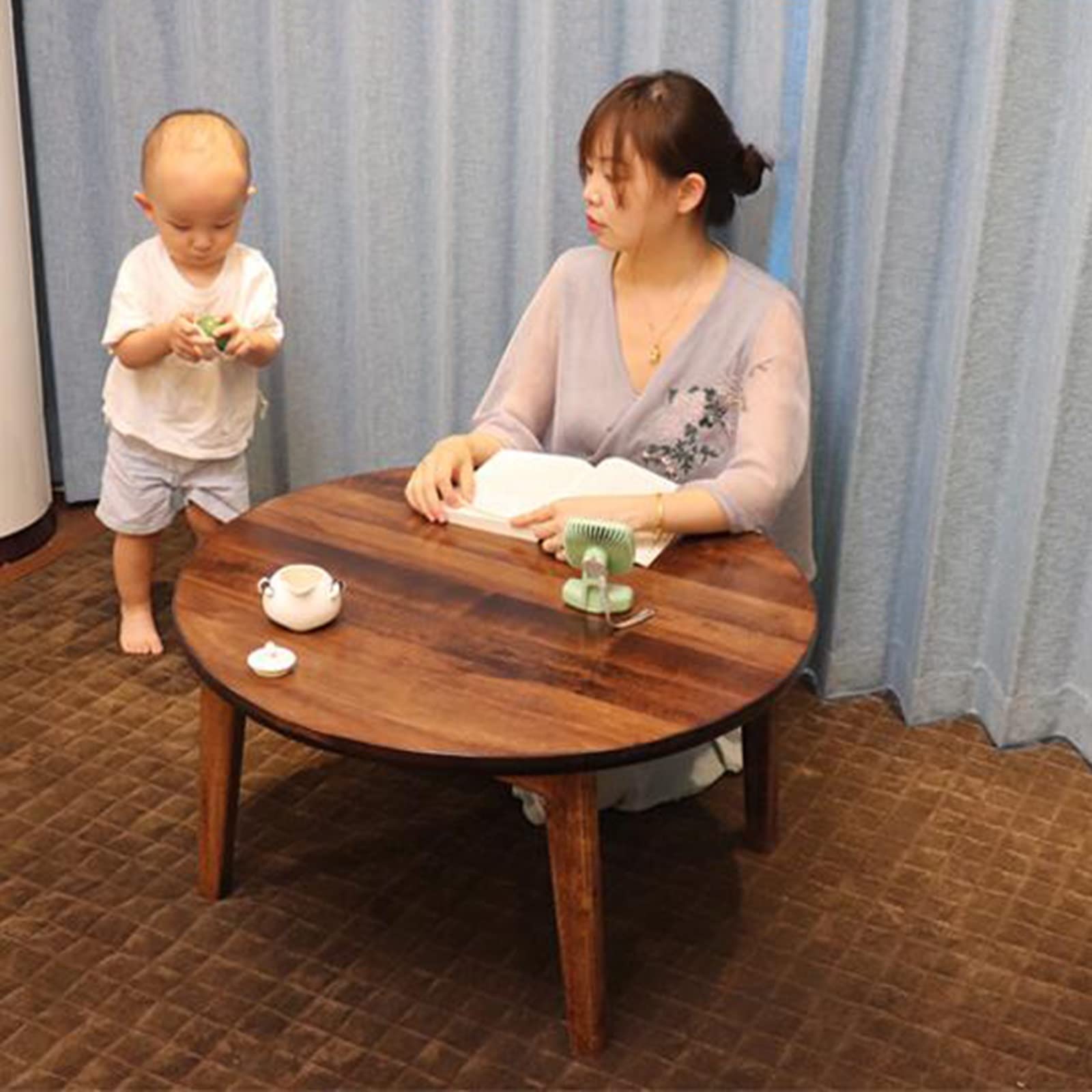Stół grzewczy Kotatsu Stół grzewczy Kotatsu Stół grzewczy Okrągły stół tatami Stolik kawowy do sypialni Stół przy oknie wykuszowym Stół grzewczy + kołdra + dywan + grzejn,