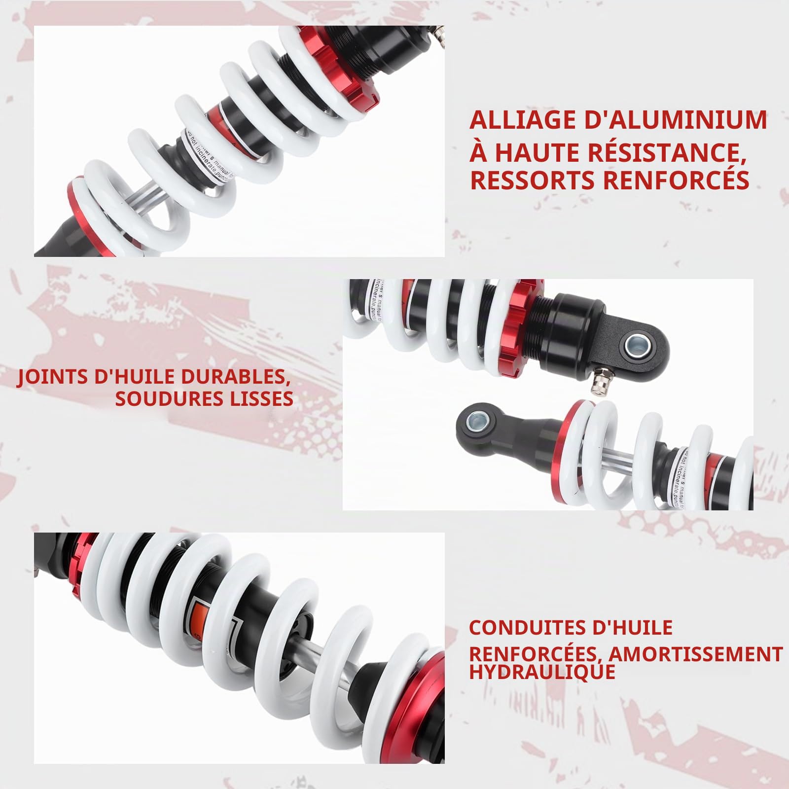 280mm Amortisseur, Entretoises de Suspension Arrière de Moto pour Pit Quad Dirt Bike Moteur Tout-terrain ATV