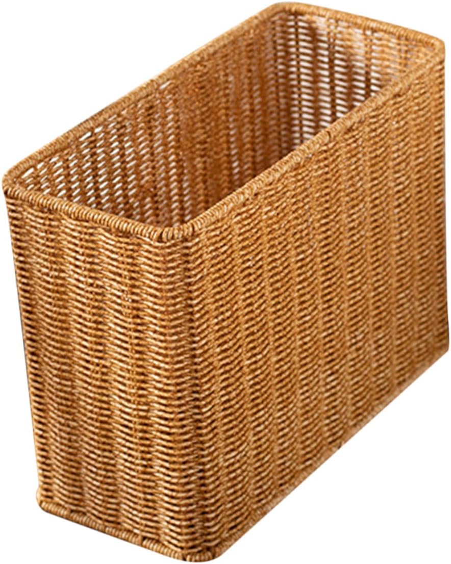 Levemolo Large Decorative Storage Basket Desktop Woven Basket Desktop Organizer for Bohemian Decor