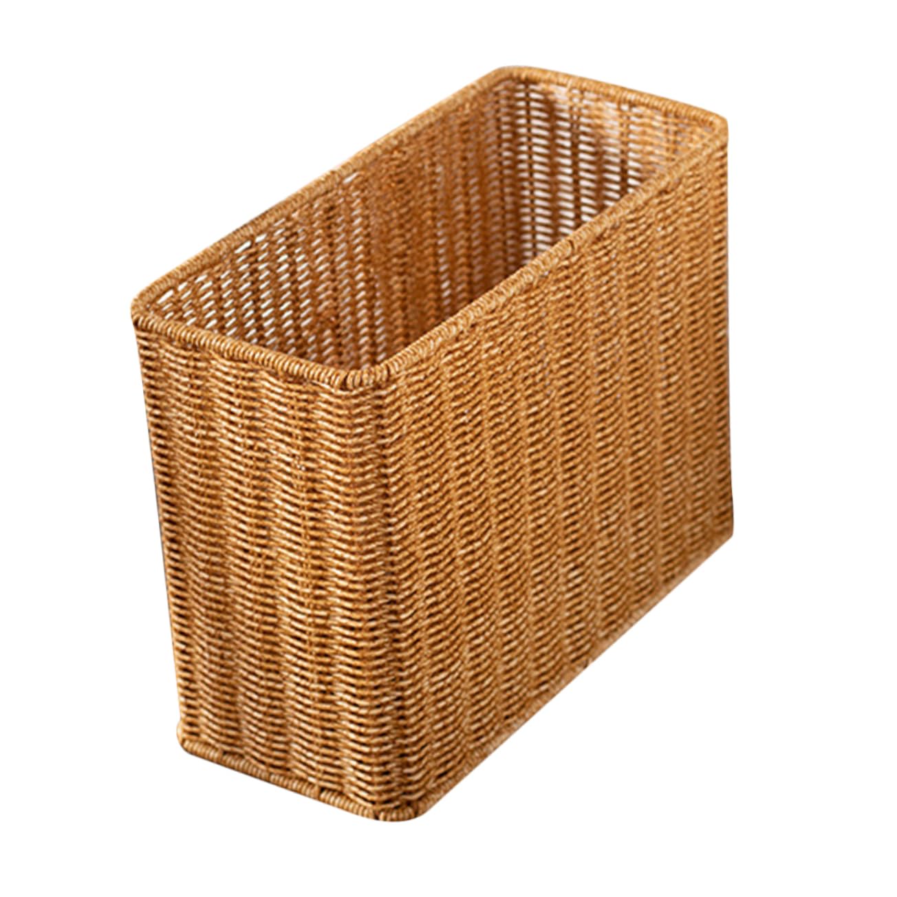 Levemolo Imitation Rattan Basket for Organizing Capacity Sundries Container for Living Mat Storage Rustic Style Woven Decor Light