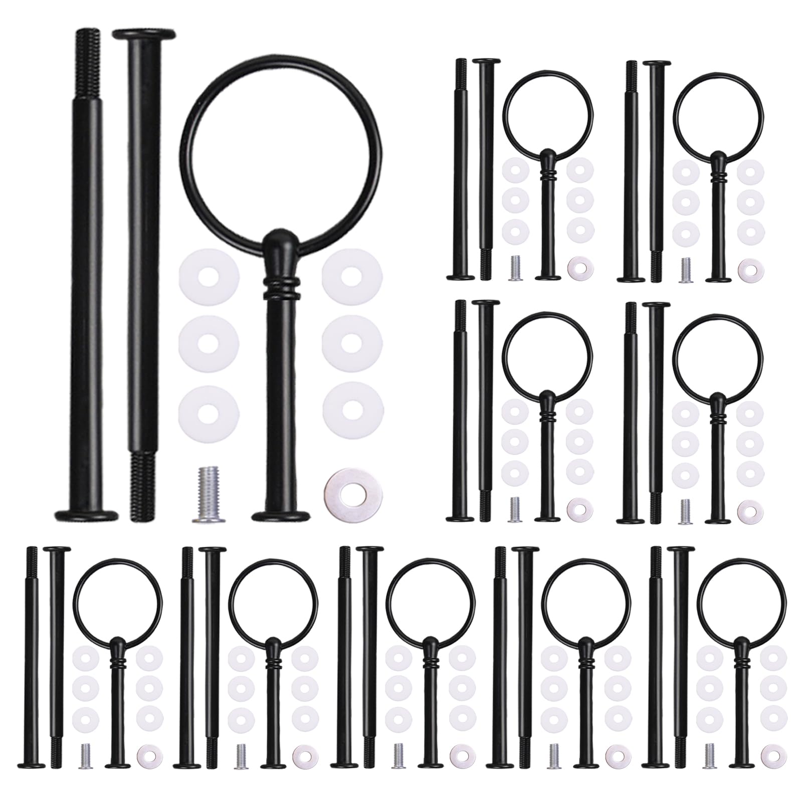 15 Inches 3-Tier Cupcake Black Stand Hardware Fittings, Metal Mold Circular Holder DIY Making for Fruit Plate Cake Stand Snack Tray Replacement Parts