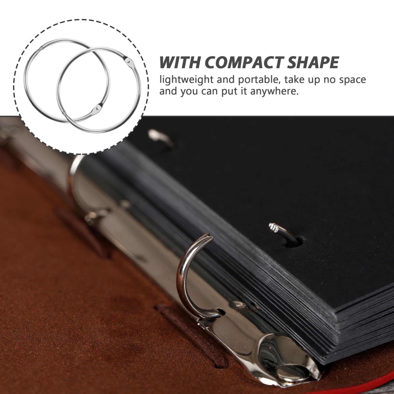 NUOBESTY 60stücke Buchringe Für Binder Für Scrapbooking Loseblatt-bindung Leichte Und Wiederverwendbare Binderinge Für Fotoalben Und Notizbücher