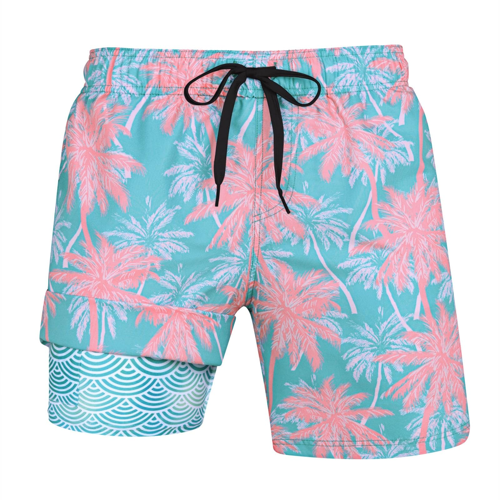 uideazone Mens Swim Trunks with Compression Liner Swimming Shorts 7 Inch Inseam Waterproof Quick Dry Beach Sport Shorts M-XXL