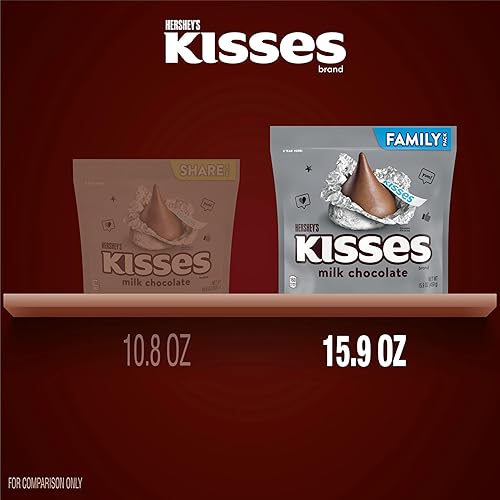 Miniatura 4 de HERSHEY'S KISSES - Paquete familiar de dulces de chocolate con leche, 15.9 onzas