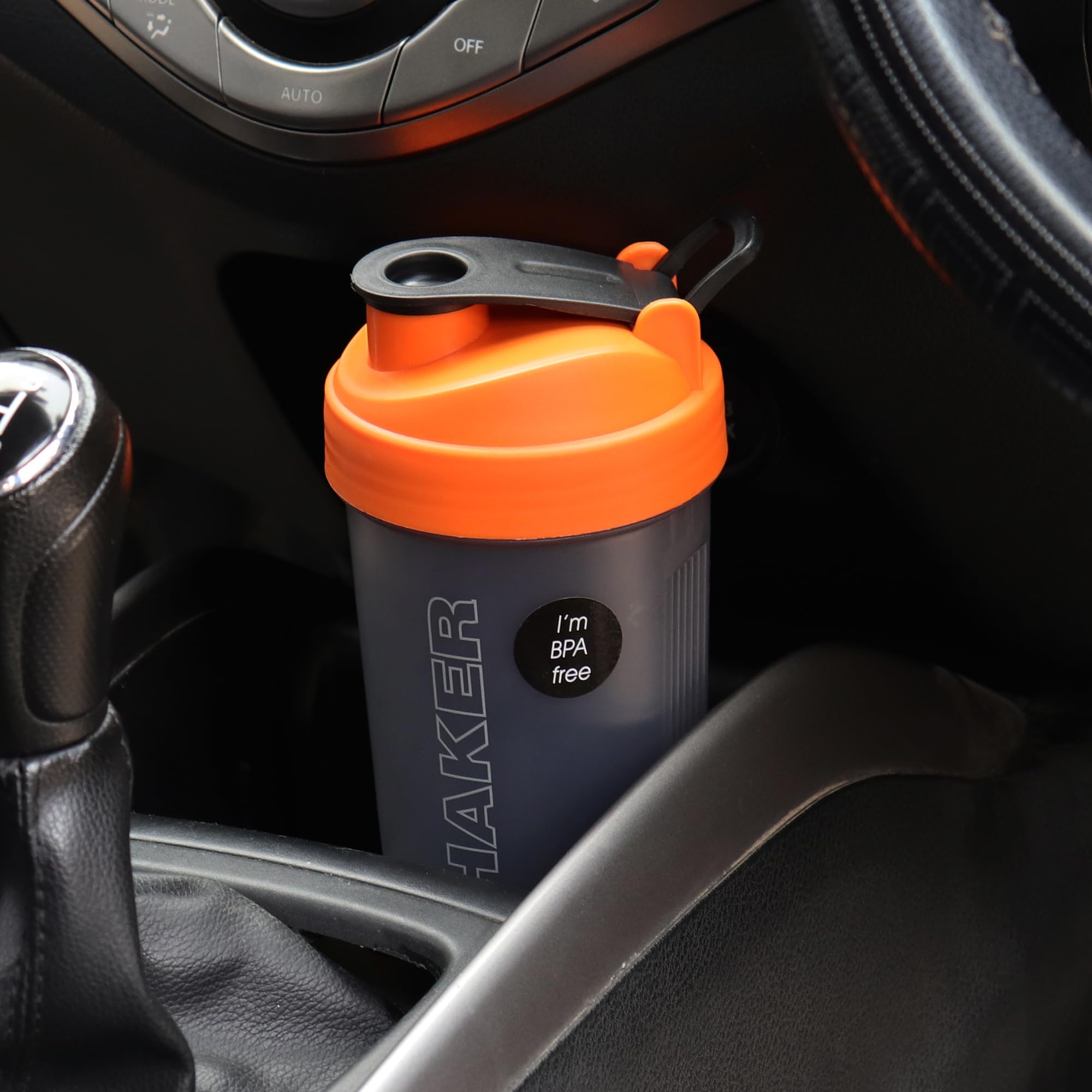 Jaypee Plus Max Shaker with blending ball |Protein Shaker for Gym |Gym Bottle |Shaker bottles | Travel shaker 700 ml, Grey Orange 2