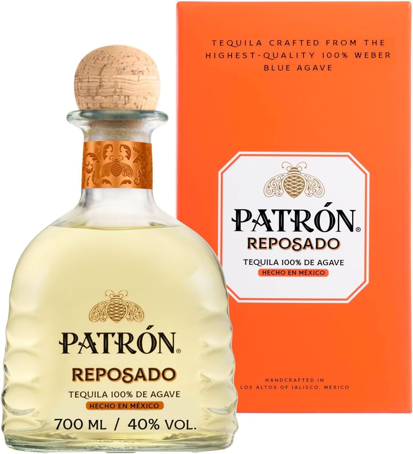 Reposado Premium Tequila with Gift Box, 40% ABV, 70cl / 700ml, Made from 100% Weber Blue Agave, Handcrafted in Small Batches in Mexico, Aged For Over 2 Months in Oak Casks (Packaging May Vary)