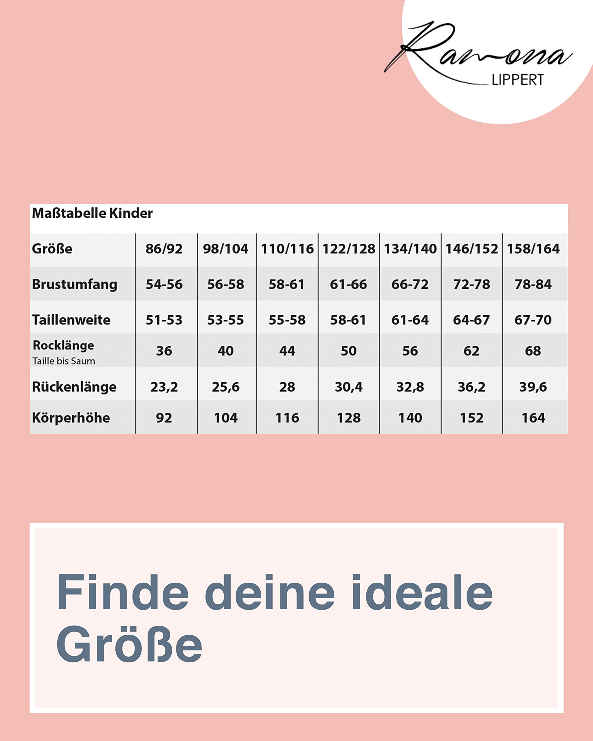 Ramona Lippert® Dziecięca dirndl Charlotta, różowa - 3-częściowa sukienka ludowa Dirndl dla dziewczynek