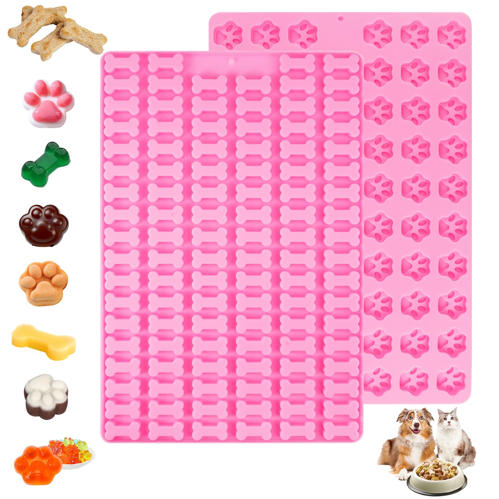 Stampini Per Biscotti Cani In Silicone - 2 Pezzi, Forma Zampa E Osso, Antiaderenti, Senza BPA - Foto 3