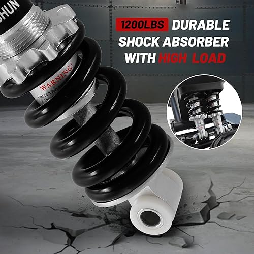 Miniatura 10 de Amortiguador trasero de bicicleta de montaña de 7.480 in y 1500 libras: Amortiguador trasero MTB con resorte helicoidal ajustable, se adapta