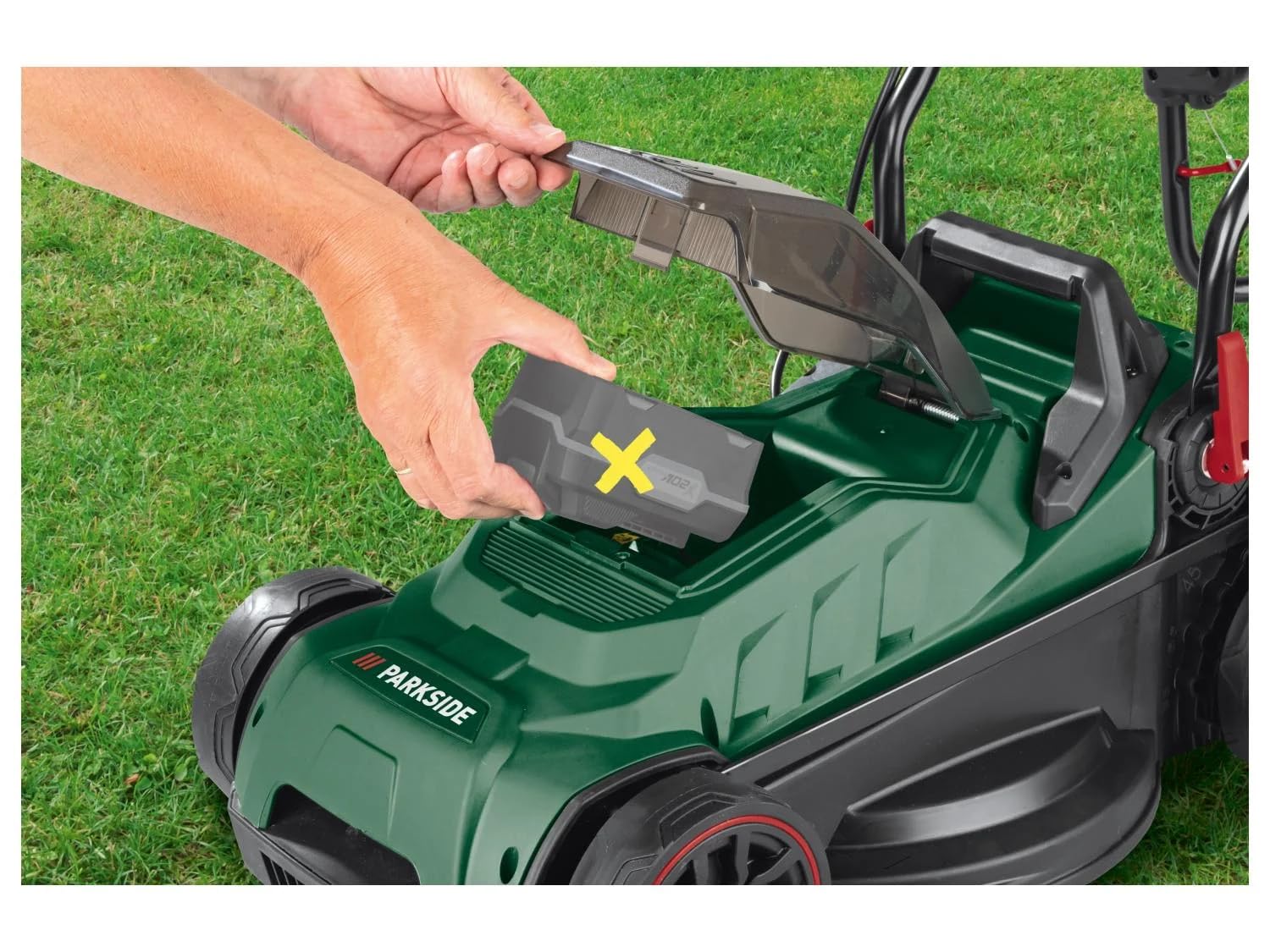 Parkside® 20 V kosiarka akumulatorowa PRMA 20-Li B2, bez akumulatora i ładowarki, szerokość cięcia: 33 cm, do trawników o powierzchni do ok. 200 m²