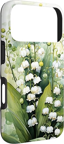Vista 81 de Funda de fondo para iPhone 13 Pro Beautiful Lily of the Valley Watercolor