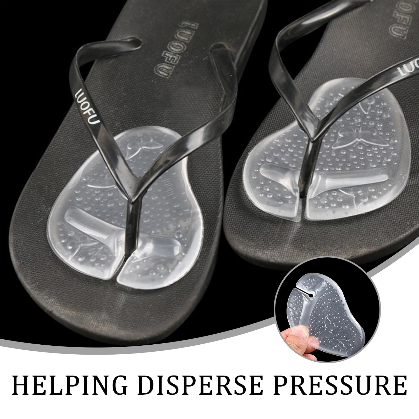 3 Paia di Protezioni per Dita in Silicone, Separatori Trasparenti per Dita dei Piedi per Sandali, Cuscinetti in Gel per Proteggere Le Dita da Dolore e Scivolamento tra Le Dita