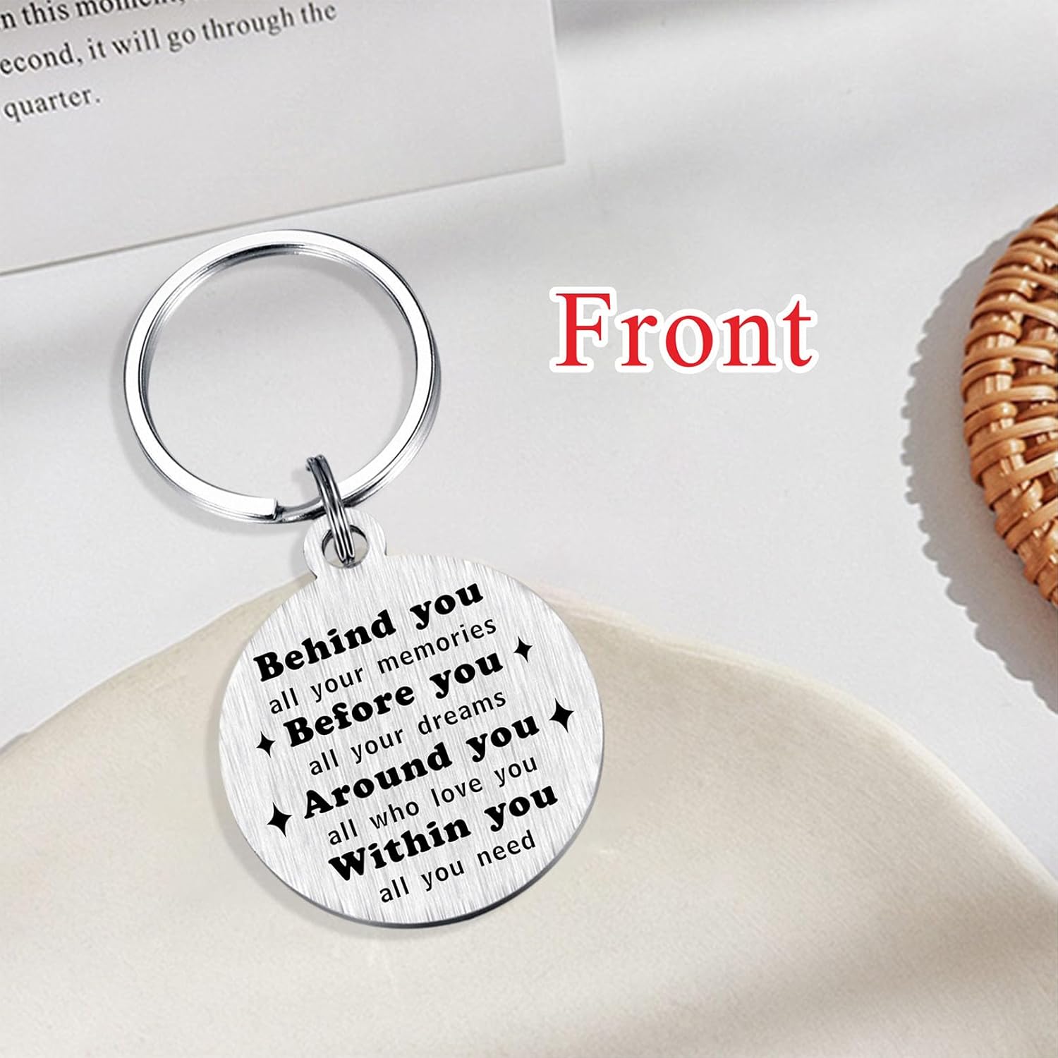 Alotozo Norse Viking Keychain for Men Women - Compass, Tree of Life, Wolf, Odin, Ravens Mythology Gift for Birthday Christmas - Image 3