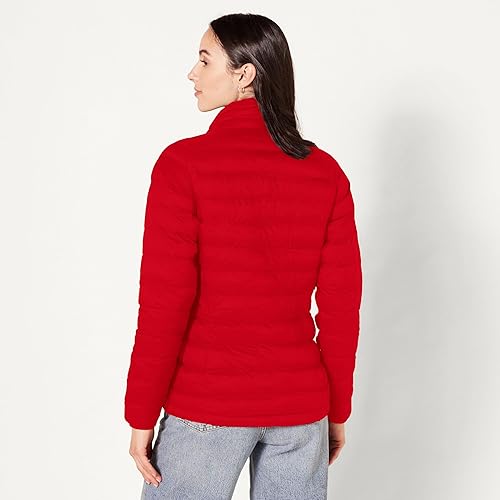 Amazon Essentials Women's Lightweight Water-Resistant Packable Puffer Jacket Outerwear, -red, Medium 3