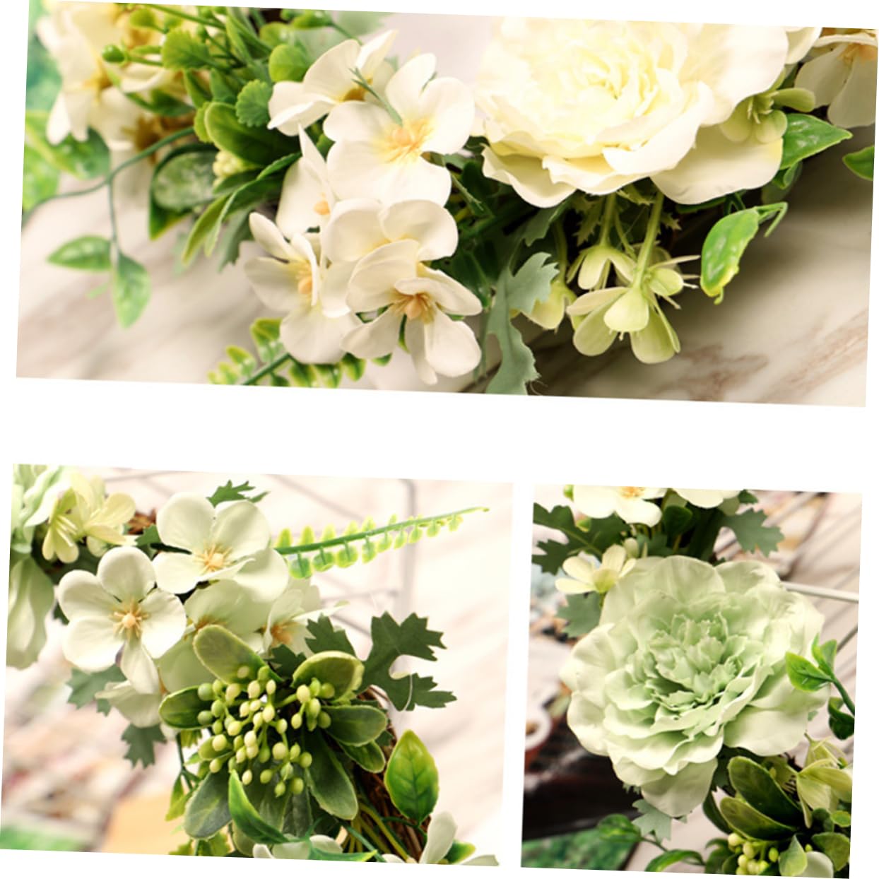 STOBAZA 2stücke Künstlicher Camellia Blumenkranz Weiße Wanddekoration Für Tür Und Festlichkeiten Pflegeleicht Und Langlebig Für Hochzeiten Partys Und Zuhause