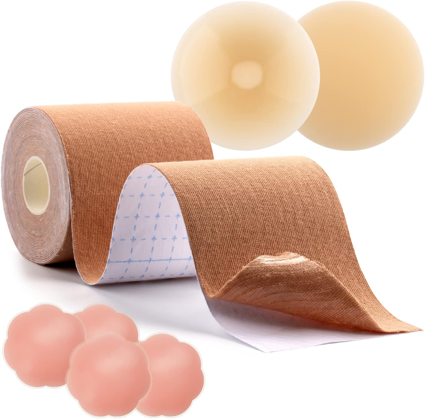 Boob Tape Trendix For Large Breasts 6" Wide, Waterproof & Hypoallergenic, Backless Dress Support Nipple Covers And Body Tape For Dresses Boob Tape Trendix For Large Breasts 6" Wide, Waterproof & Hypoallergenic, Backless Dress Support Nipple Covers And Body Tape For Dresses