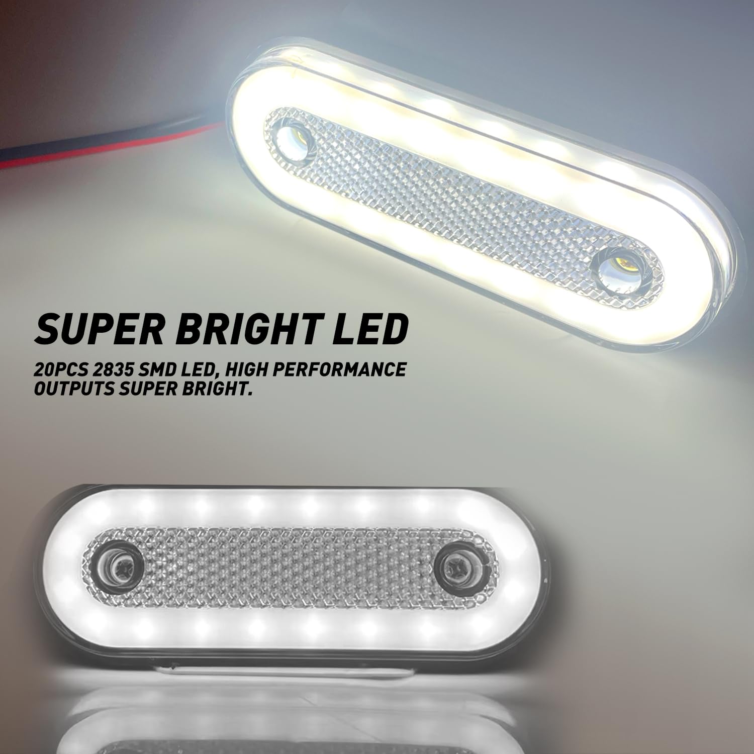 Accessoire Véhicule Utilitaire Feu Stop Stroboscopique LED Ambre - Barre Clignotante 12-24V Pour Voiture, Utilitaire, Remorque Balise Sécurité Remorque Caravane